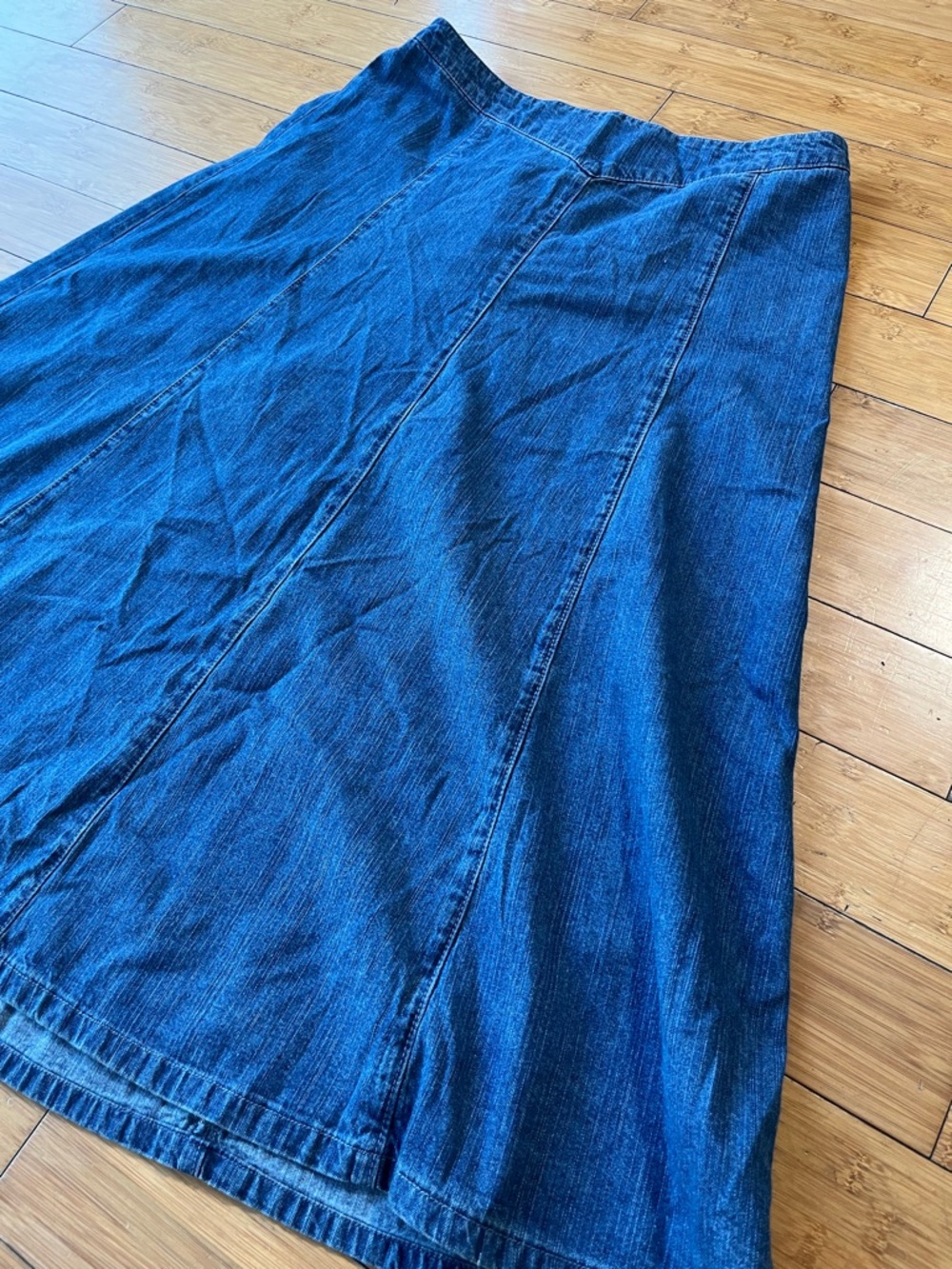 Vintage Chadwicks Classic Deep Blue Western Denim A-Line Skirt - Picture 2 of 13